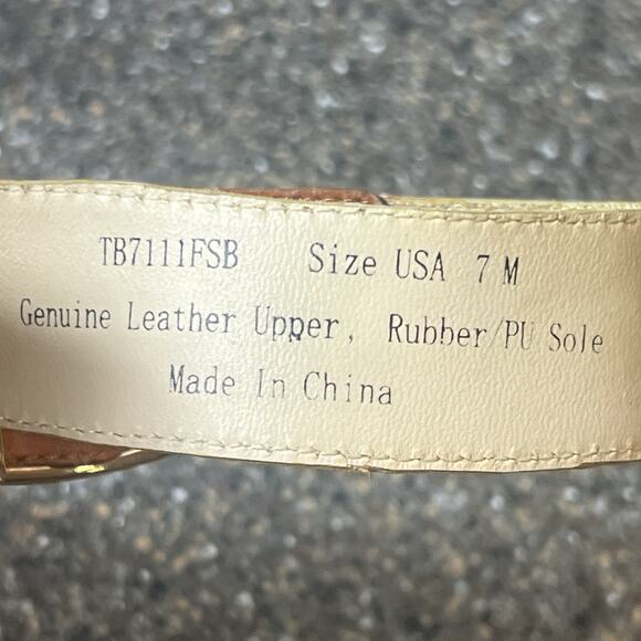 Gravity Defyer Sandals Gold/Brown Womens Sz 7M Leather Ankle Strap Open Toe Snap - Picture 11 of 11